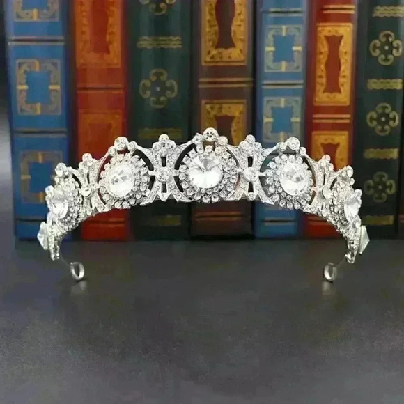 New Bridal Rhinestone Tiara Crown Wedding Silver main image 11